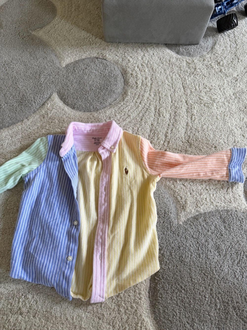 Ralph Lauren Pastel Multi-Striped Cotton Button-Down Shirt